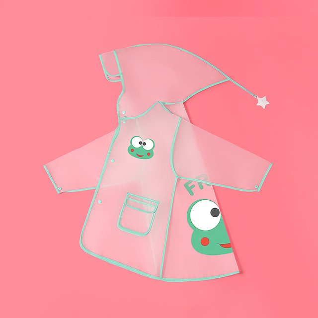 Imperméable Réutilisable Plus Épais Poncho de Pluie Veste Imperméable pour Enfants Garçon Fille, Frog, TG