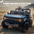 thumbnail image 2 of 24V 2 Seater Ride on Cars for Big Kids, Licensed Ford Bronco Raptor Powered Ride on Toy Truck with Remote Control, Spring Suspension, Bluetooth, LED Light, Electric Car for Kids 3-8 Boys Girls, Blue, 2 of 8