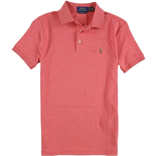 Ralph Lauren Mens Ribbed Cuff Polo Shirt, Pink, XX-Large