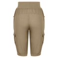 thumbnail image 4 of Pantalon Cargo Ample Décontracté pour Femmes, Uni, à Cordon de Serrage, Jambe Grand, Court, 4 of 5
