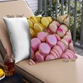 thumbnail image 1 of Ahgly Company Coussin Décoratif d'Extérieur Foods Macarons, 18 Po X 18 Po, 1 of 6