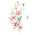 thumbnail image 1 of Romantic Flowers Wall Sticker for Bathroom Toilet Seats Fridge Cupboard Decal, 1 of 8