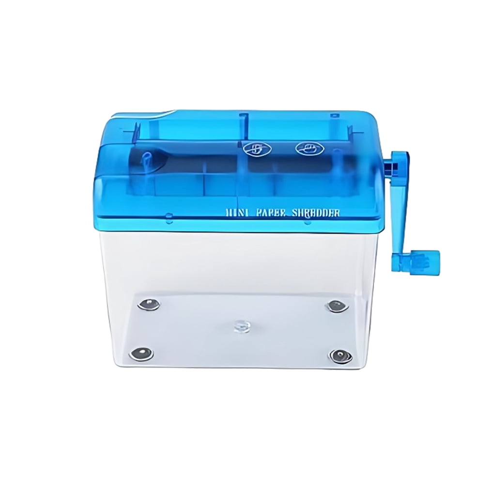 ZheElen Office desktop portable mini manual shredder, small household silent shredder, hand cranked paper shredder