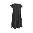 thumbnail image 1 of Faithtur Robe Mi-Longue Ample pour Femmes, Style Décontracté d'Été, Couleur Unie, Col Rond, Manches Volantes, Jupe Froncée, 1 of 5