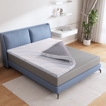 Lecuneey Full Mattress Topper, 3 Inch Memory Foam Mattress Topper with Removable & Washable Cover, White