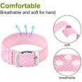 thumbnail image 3 of Bracelet en Nylon Perlon Unisexe avec Boucle Argentée en Acier Inoxydable, Rose, 22mm, 3 of 6