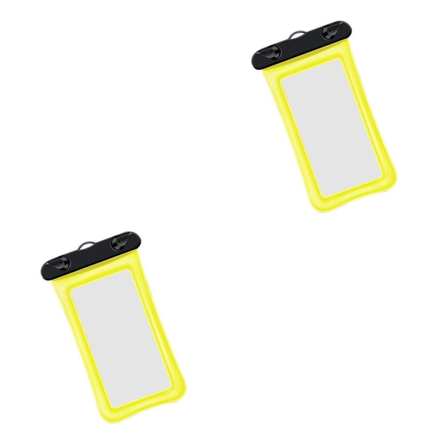 Youkk Waterproof Phone Case Universal Safe Underwater Cover Leakproof Water Sport Cellphone Dry Bag Protection Accessory Yellow 2Set