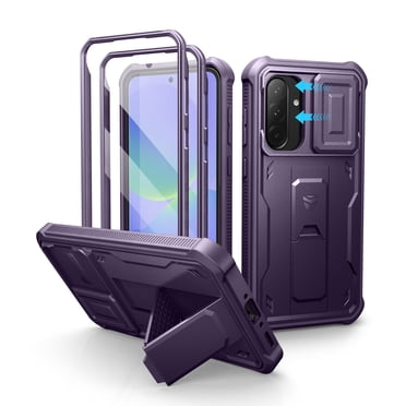 Dexnor for Samsung Galaxy A36 5G Phone Case, [2 Front Frame] [Bulit-in Slide Camera Cover & Kickstand] Heavy Duty Military Grade Protection Shockproof Case with Screen Protector, 6.7 inch Purple