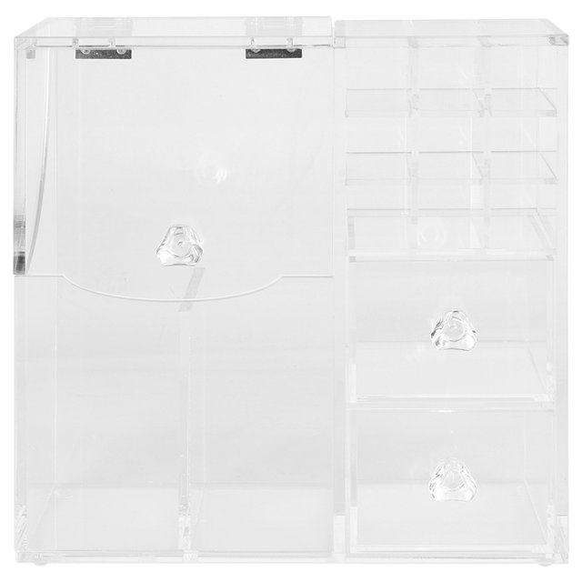 Acrylic Transparency Cosmetic Lipstick Storage Display Makeup Brush Rack Holder Organizer Box