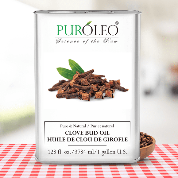 PUROLEO Clove Bud Essential Oil 128 Fl Oz/3785 ML (Packed In Canada) 100% Pure and Natural, Steam Distilled for Aromatherapy, Unleash the Spicy, Warm and Invigorating Aroma