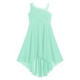 thumbnail image 3 of RUNQHUI Robe Pailletée Sans Manches pour Fille, Bretelles Asymétriques, Nœud Torsadé, Mariage, Fête, Maxi Vert Menthe 8, 3 of 7