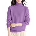 thumbnail image 2 of IMENGL Wool sweater turtleneck first line, Purple 2XL, Size M-2XL, 2 of 4