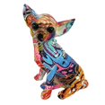 thumbnail image 4 of veasfak Statue d'Animal Décorative Centre de Table Moderne Coloré Graffiti Chihuahua Alphabet Graffiti, 4 of 9