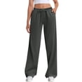 thumbnail image 3 of Ohufall Womens Sweatpants Drawstring Elastic Low Waist Pants Straight Leg Low Rise Sweatpants Pants Jogger Sweatpants with Pockets, 3 of 3