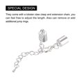 thumbnail image 4 of Unique Bargains 10Sets 7mm Leather Cord End Caps with Lobster Clasps & Extender Chain for DIY, Silver Tone, 4 of 7
