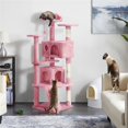 thumbnail image 3 of Yaheetech 62.5"H Cat Tree Tower with 3 Scratching Posts, Pink, 3 of 9