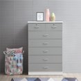 thumbnail image 2 of Hodedah Commode à 7 Tiroirs avec Verrous sur 2 Tiroirs Supérieurs en Bois Gris, 2 of 5