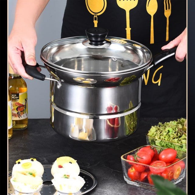 KITTEHIGM Casserole Polyvalente en Acier Inoxydable Poêle à Frire en Acier Inoxydable Casserole à Soupe Polyvalente pour la Maison Casserole pour Nouilles Cuites à la Vapeur, Bouillies et Récupérées Articles en Liquidation Aujourd'hui Aujourd'hui #80