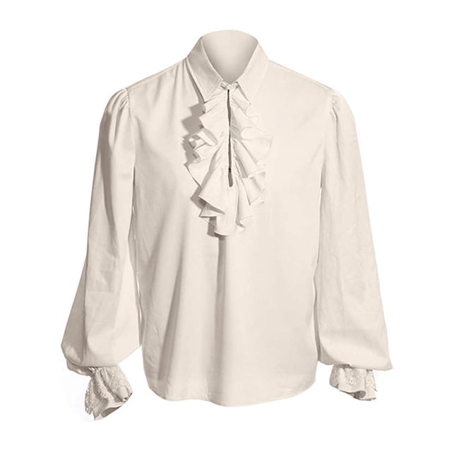 Kids Pirate Shirt Ruffle Victorian Renaissance Steampunk Shirts Girls Boys Gothic Medieval Costume 4-10 Years