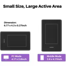 thumbnail image 3 of Huion H420X Graphics Drawing Tablet 4.17 x 2.6 Inch Digital Art Pad with Battery Free Stylus Pen for Android PC Mac Signature Pad New, 3 of 5