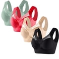 thumbnail image 1 of Timegard 4pc Bras for Women Wireless Comfy Breathable Full Coverage High Support Back Smoothing Everyday Bra, 1 of 6