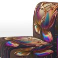 thumbnail image 4 of Designart "Hyperrealistic Rainbow Peony with Liquid Gold Drips II" Multicolor Flower Upholstered Accent Chair - Modern Arm Chair For Living Room, 4 of 7