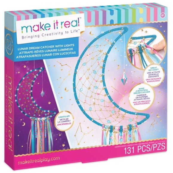 Make It Real Lunar Dreamcatcher with Lights Craft Kit for Kids