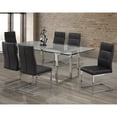 thumbnail image 1 of Brassex Braxton 7-Piece Dining Set for Dining Room and Kitchen with Tempered Glass Table and Faux Leather Chairs, Black, 1 of 10