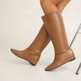 thumbnail image 4 of Black Long Boots Women's LowHeeled Boots, Large Size, Solid Color, Comfortable HeightEnhancing, Long Fall/Winter Boots, 4 of 9