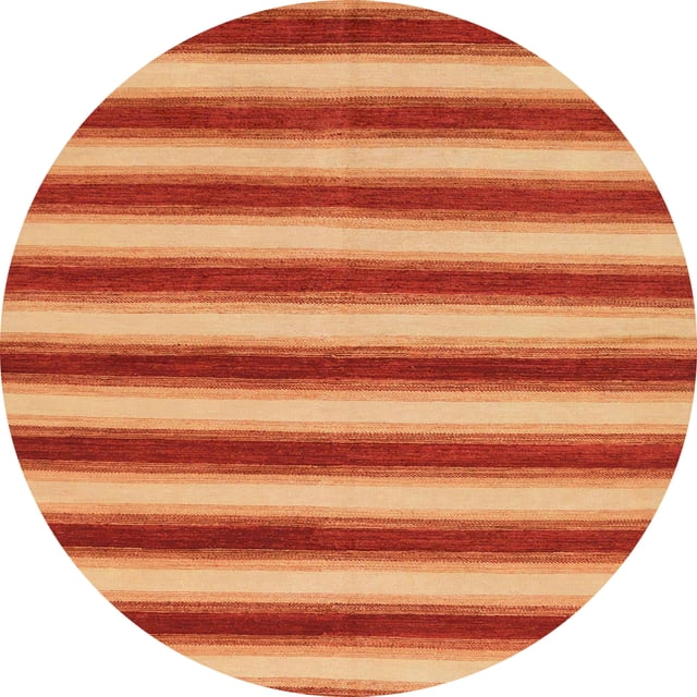 Ahgly Company Tapis d'Intérieur Ronds Abstraits Orange Tapis de Zone Abstraits, 6 Pieds Rond