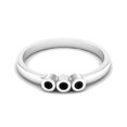 thumbnail image 1 of Tiny Round Shape Black Spinel Stackable Women Ring 925 Sterling Silver Delicate Jewelry, 1 of 3