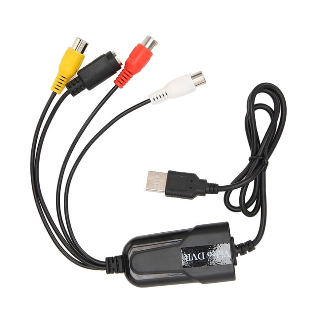 To USB Sound Video Adapter, VHS DV VCR Hi8 DVD To Digital USB Video Capture Card Device Support NTSC PAL 2.6ft Portable Multi Formats for TV for OS X