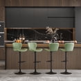 thumbnail image 1 of Walsunny Adjustable Bar Stools Set of 4 Leather Upholstered Swivel Counter Stools Counter Height Bar Stools with Large Base, Room Bar, Green, 1 of 5
