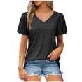 thumbnail image 1 of Birdeem Mode Femmes Été T-Shirt Décontracté à Manches Courtes Col en V, 1 of 6