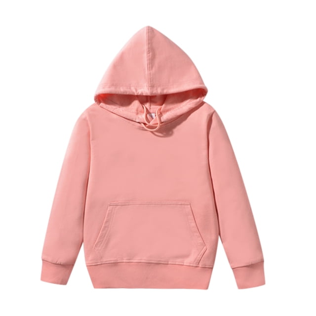 PMVFHDE Clearance Girls Long Sleeve Sweatshirt Casual Crew Neck Ribbed Tops Loose Fit Pullover,Pink,7-9 Years