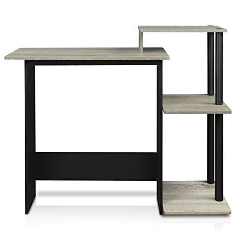 Furinno 11192GYW/BK French Oak Efficient Home Laptop Notebook Computer Desk, Grey/Black