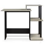 Furinno 11192GYW/BK French Oak Efficient Home Ordinateur portable Bureau d'ordinateur, Gris/Noir