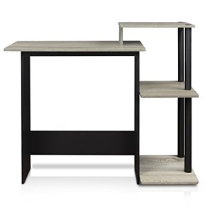 Furinno 11192GYW/BK French Oak Efficient Home Laptop Notebook Computer Desk, Grey/Black