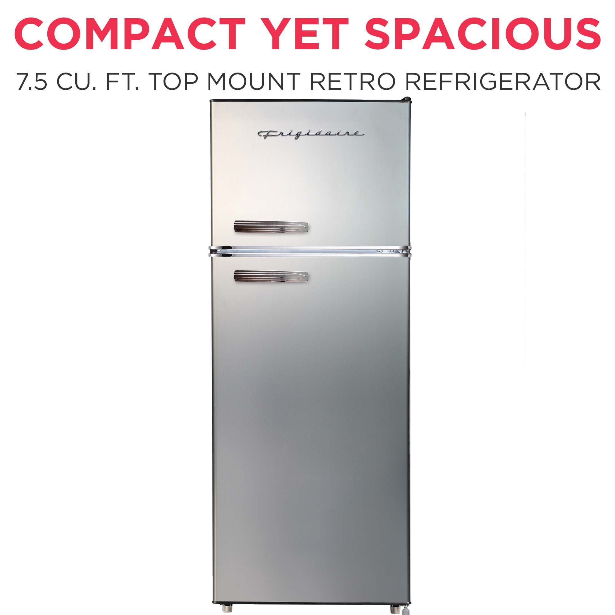 Réfrigérateur Frigidaire rétro 7,5 pi³, réfrigérateur compact à congélateur supérieur, format appartement, platine