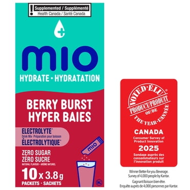 mio Hydrate Berry Burst Electrolyte Drink Mix, 3.8 g Packets, 10 ct Box
