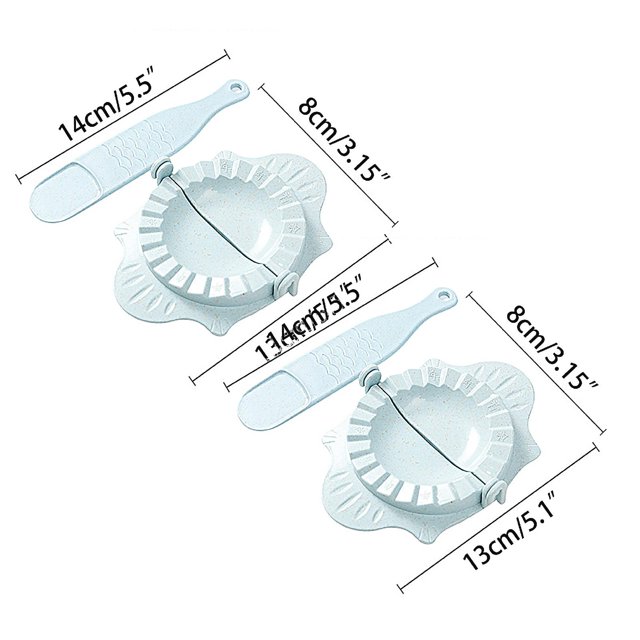 Oleegame 2PC Cookie Mold Kitchen Tool Press Dumpling Skin Mould Household Set Flower Dumpling Maker Beige