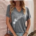 thumbnail image 2 of Birdeem Chemisiers Chemises T-Shirts Hauts à Manches Courtes Imprimés à Col en V Décontractés pour Femmes, 2 of 12