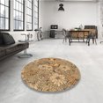thumbnail image 4 of Ahgly Tapis Rectangulaire Lavable en Machine Intérieur Transitionnel Brun Selle, 5 Pieds x 8 Pieds, 4 of 7