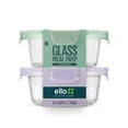 thumbnail image 1 of Ello Color Lock 3.4 Cup 2pk Round Glass Meal Prep Containers, 1 of 4