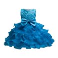 thumbnail image 1 of MIASHUI Girls Pageant Party Dress Ruffle Flower Kids Wedding Ball Gown Formal Princess Dress,Sky Blue,4-5 Years, 1 of 4