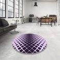 thumbnail image 4 of Ahgly Tapis Rond Lavable en Machine Intérieur Transitionnel Fleur Rose, 6 Pieds Rond, 4 of 7