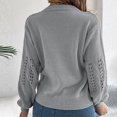 thumbnail image 4 of Pisexur Chandails pour Femmes Doux et Confortables, Chandail à Manches Longues Col Rond Gris, TG, 4 of 8