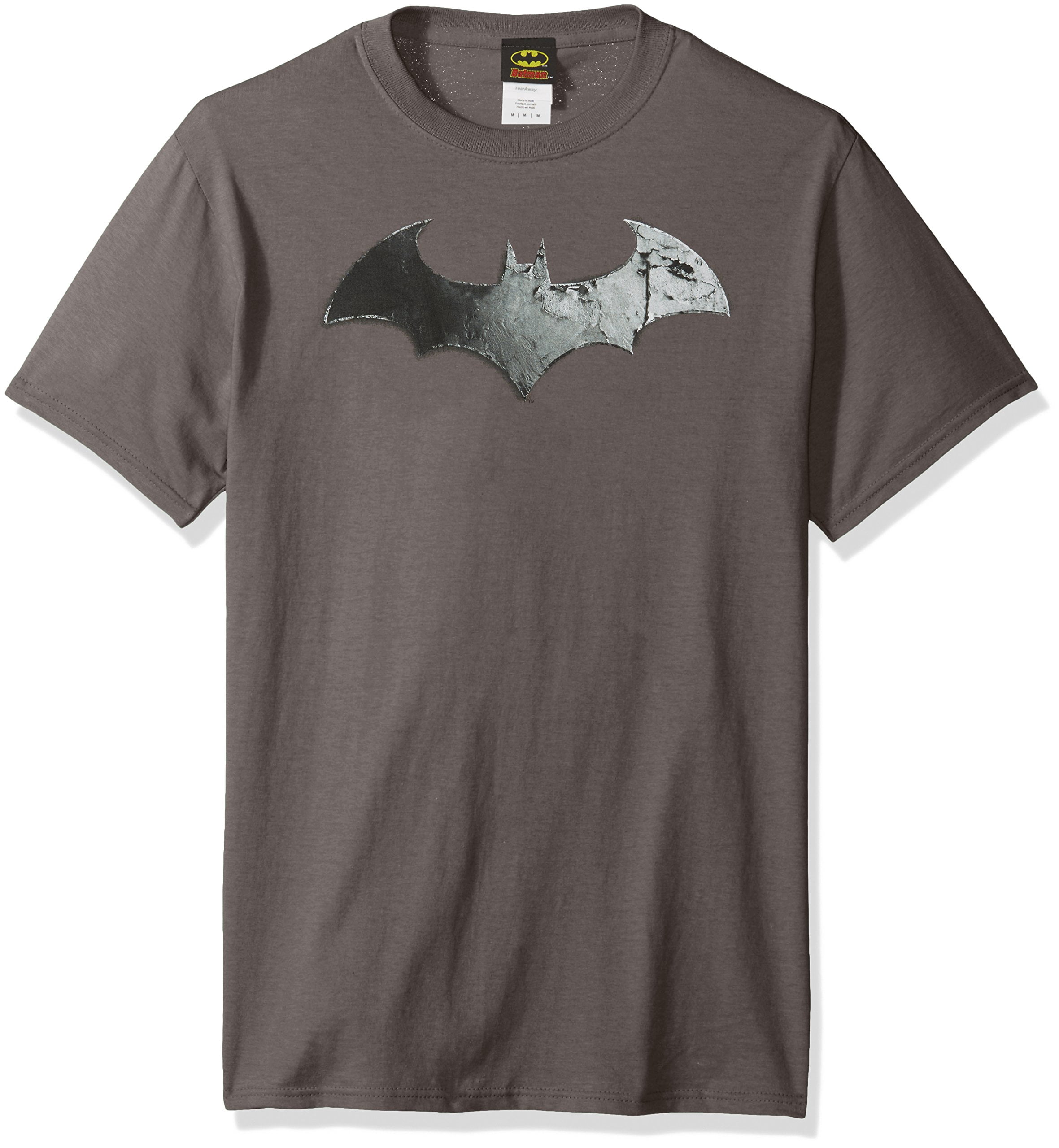 DC Comics Men's Batman Arkham City Short Sleeve T-Shirt, Bat Charcoal, Small