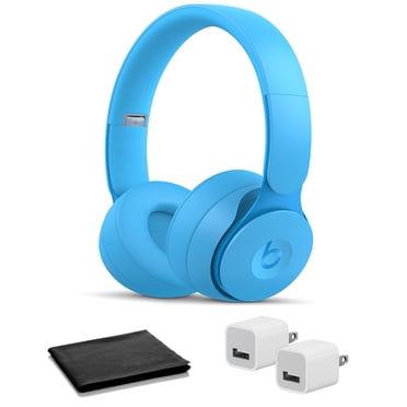 Beats Solo Pro Wireless On-Ear Headphones- Light Blue with USB Adapter Cubes
