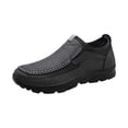 thumbnail image 1 of Mens Walking Shoes Simplicity Hand Sewn Thread Slip on Breathable Comfortable Soft Sole Driving Outdoor Leather Shoes Gray, 1 of 1